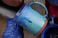 Rustic Blue Handcrafted Coffee Cup 