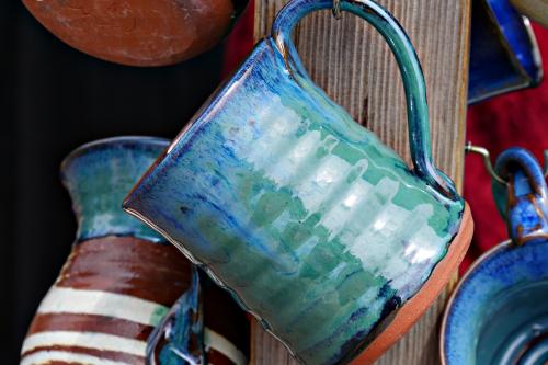 Greek Blue Handcrafted Coffee Cup 
