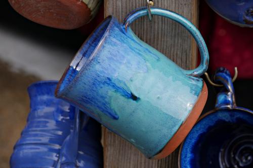 Rustic Blue Handcrafted Coffee Cup 